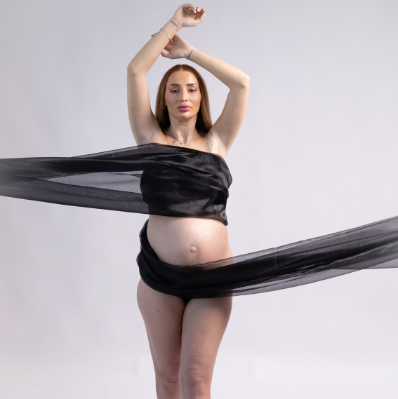 Elegant maternity studio session Dubai