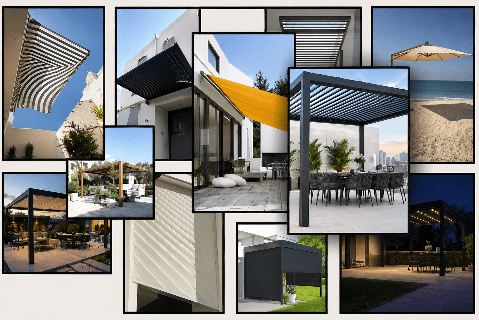 Aluminum pergola overlooking the sea