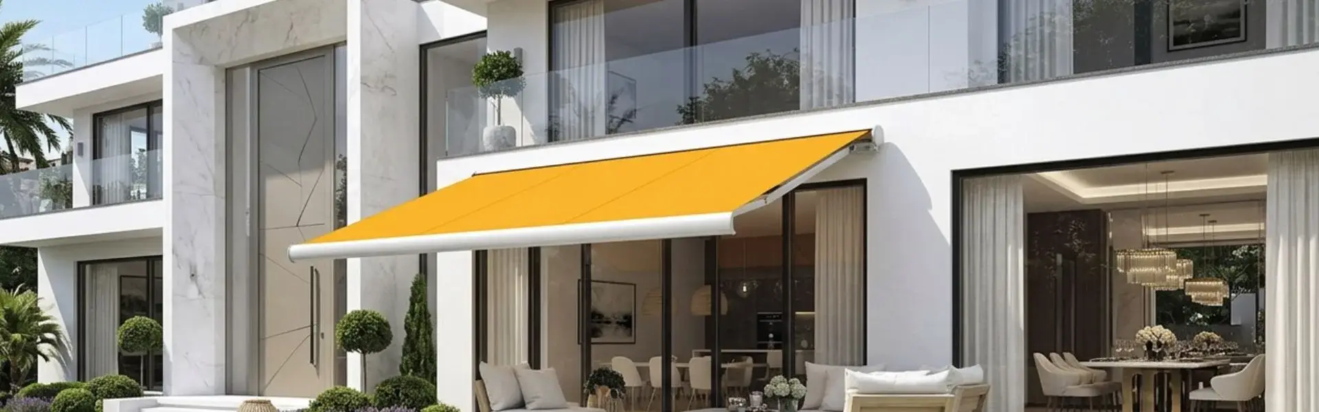Retractable awning shading