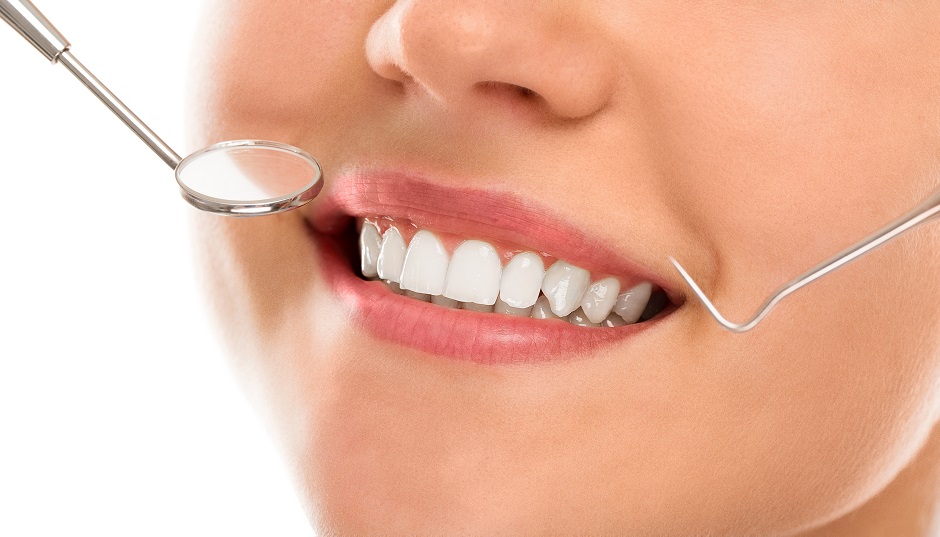 At a dentist with a smile