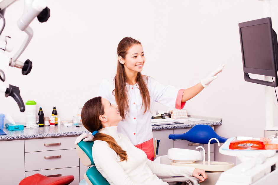 Dentist with patient